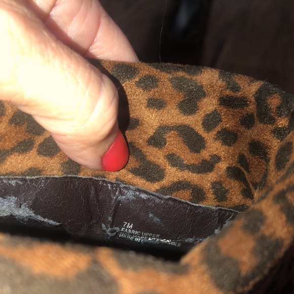 Gianni Bini Leopard Slouch Wedge Ankle Boots 7 - Picture 9 of 11